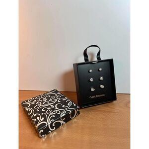 Set of 3 Earrings NEW Different Shapes Cubic Zirconia